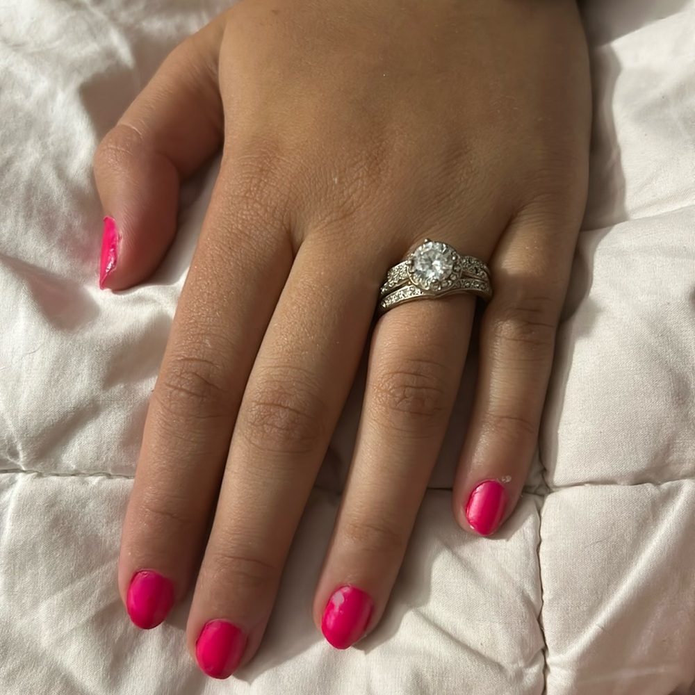 Cubic zirconia wedding band